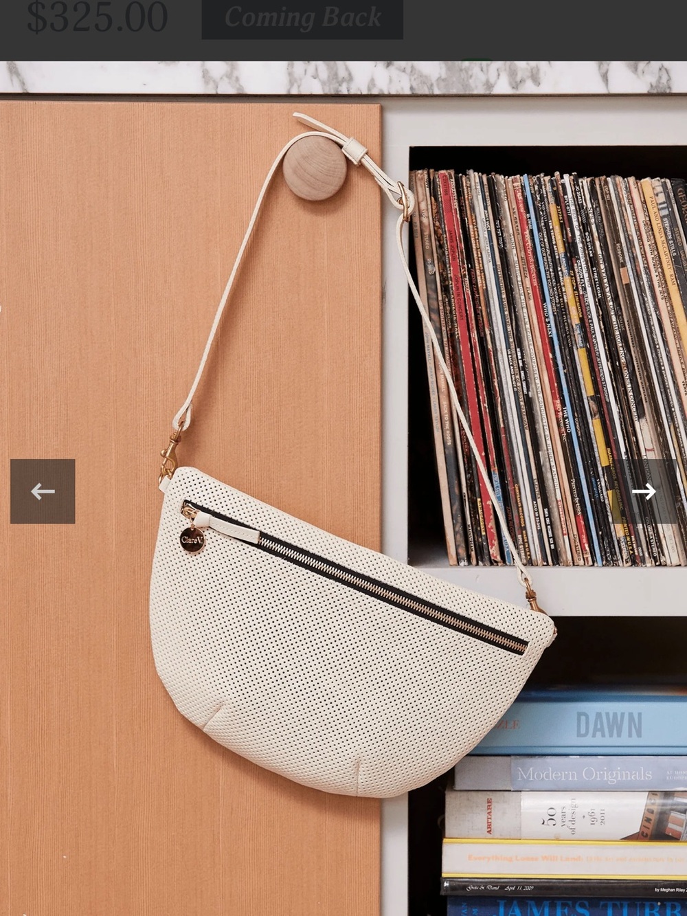 Clare V White Perforated Crossbody Bag